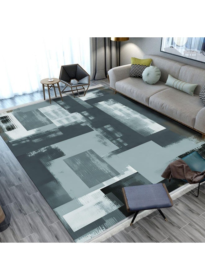 SMART HOME Large padded floor mat with a soft velvet surface and non-slip backing - Living room rug - Majlis rug - Lounge rug - Luxurious decorative rug - Elegant rug with modern patterns for living rooms and majlis - Size 350x250 cm - Suitable for everyday use and entertaining - Image 2